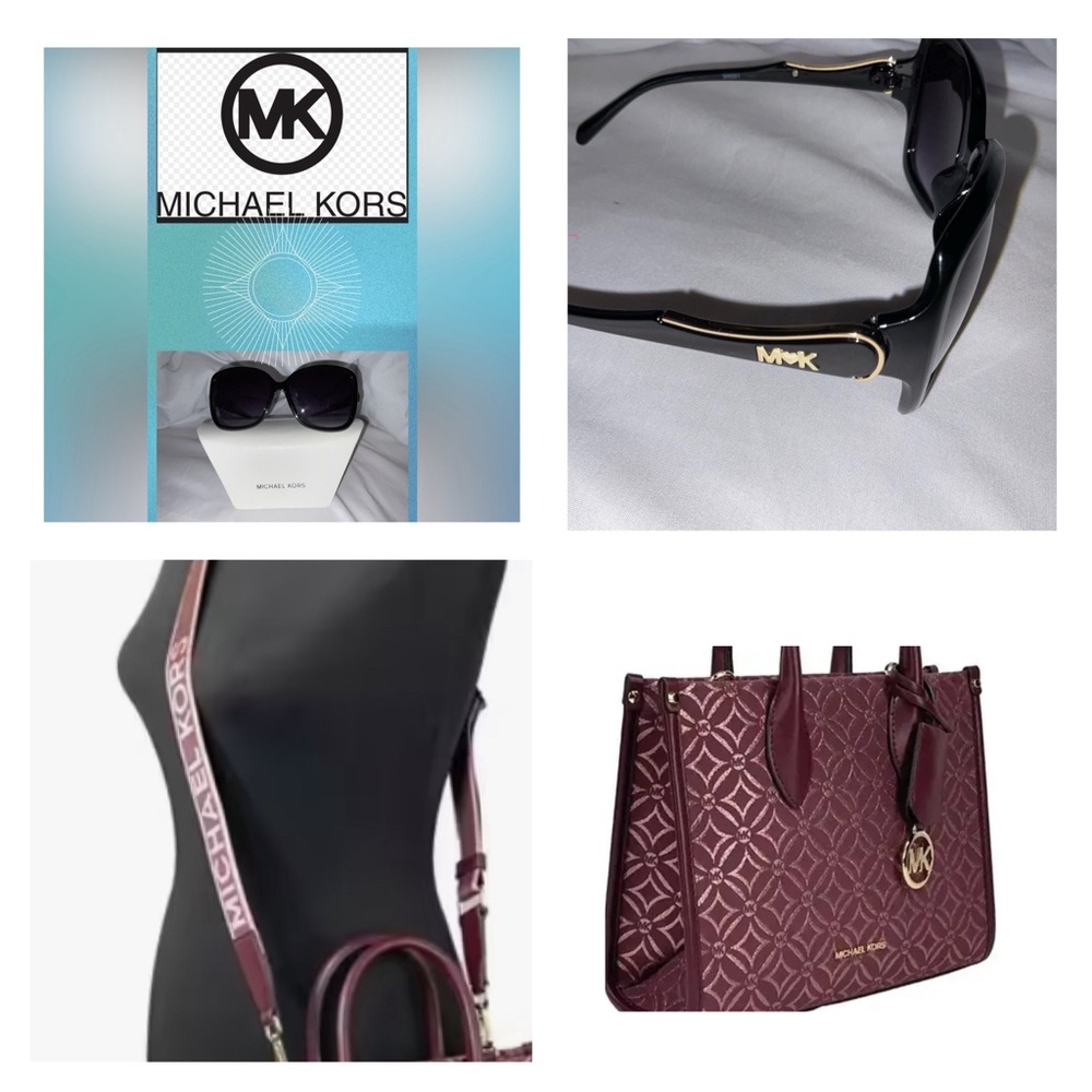 Michael Kors Plum Tote & Sunglasses Combo